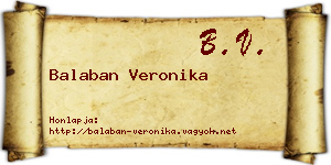 Balaban Veronika névjegykártya